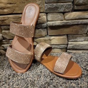 Qupid Rhinestone Sandals